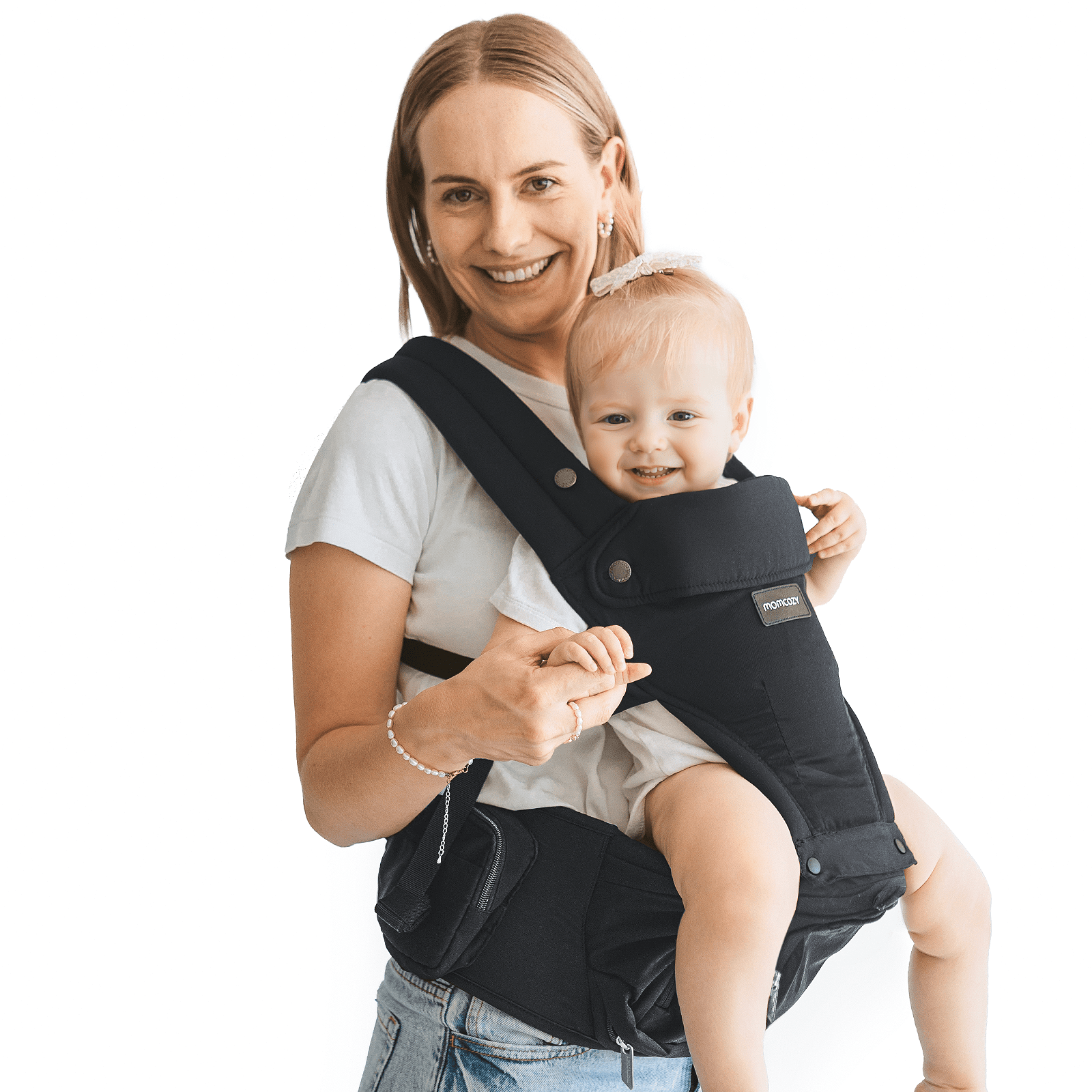 Momcozy Baby Carrier with Hip Seat, 2-in-1 Detachable Infant Hip