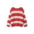 thumbnail image 1 of Gupgi Chandails Rayés pour Femmes à Manches Longues, Tricot Ample, Chandail Preppy, Hauts pour l'Automne et l'Hiver, 1 of 6