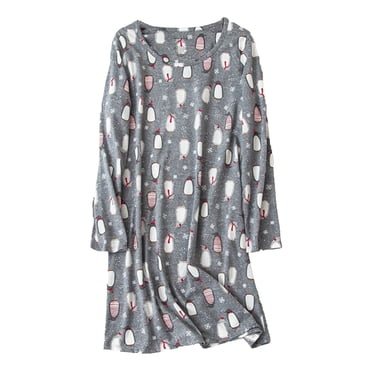 2025 Chemises de Nuit et T-Shirts de Nuit pour Femmes Chemise de Nuit en Coton pour Femmes Vêtements de Nuit Grande Taille Chemises de Nuit pour Femmes Manches Longues Chemise Décontractée Nuit