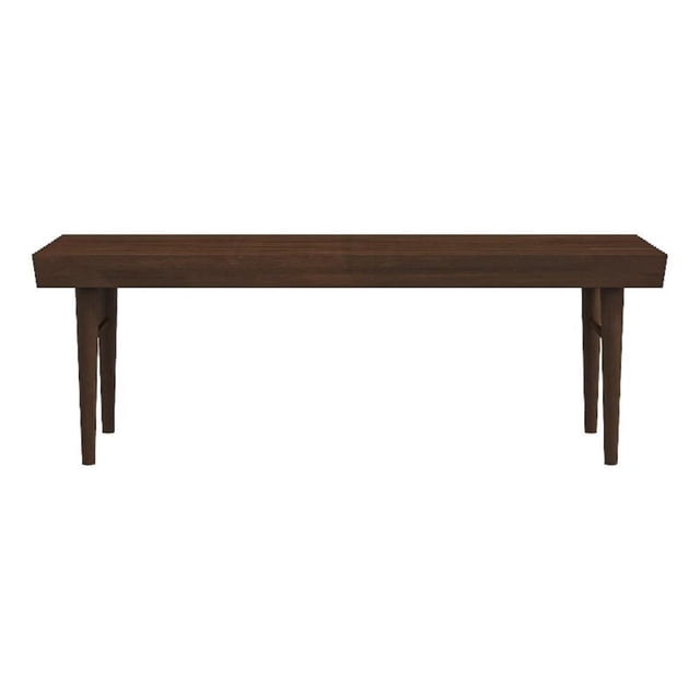 Banc Rectangulaire en Bois Massif Brun de Style Mi-Siècle Moderne Felicity