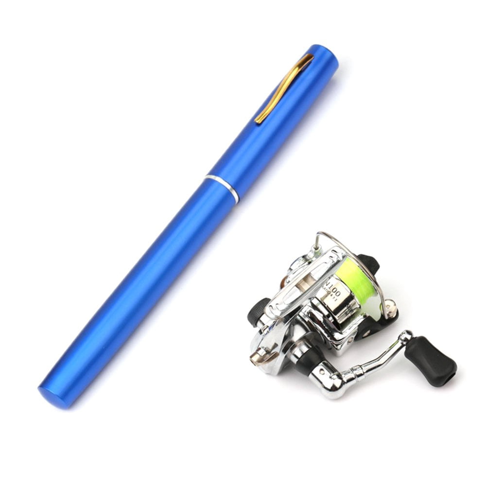 HLONK Portable Mini Pocket Fishing Rod Telescopic Pen Shaped Fishing Rod Collapsible Fishing Rod for Salt/Freshwater Fishing