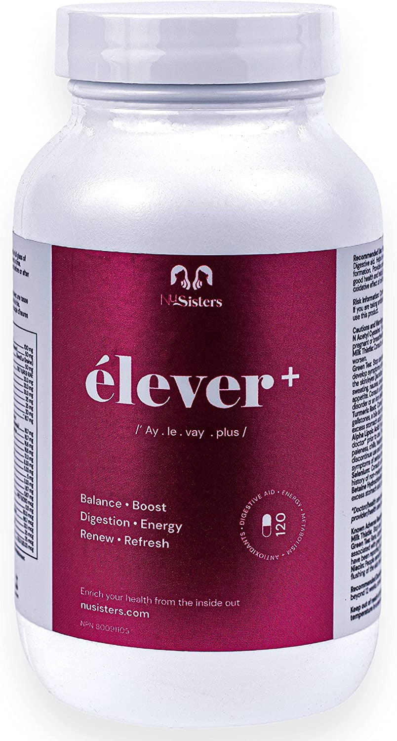Élever Multivitamins For Women - Daily Natural Energy, Immune System, Metabolism Booster, Detox Cleanse, Focus, Digestion Aid and More - Health Canada Licensed NPN #80091105 (120 Capsules)