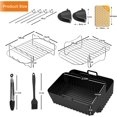thumbnail image 3 of Air Fryer Accessories for Ninja Dual Air Fryer, Silicone Air Fryer Liners & Air Fryer Rack for Ninja Foodi DZ201 DZ401 DZ550 8-10QT, Include Tong, Paper Liner, Oil Brush, Suitable for Oven Microwave, 3 of 7