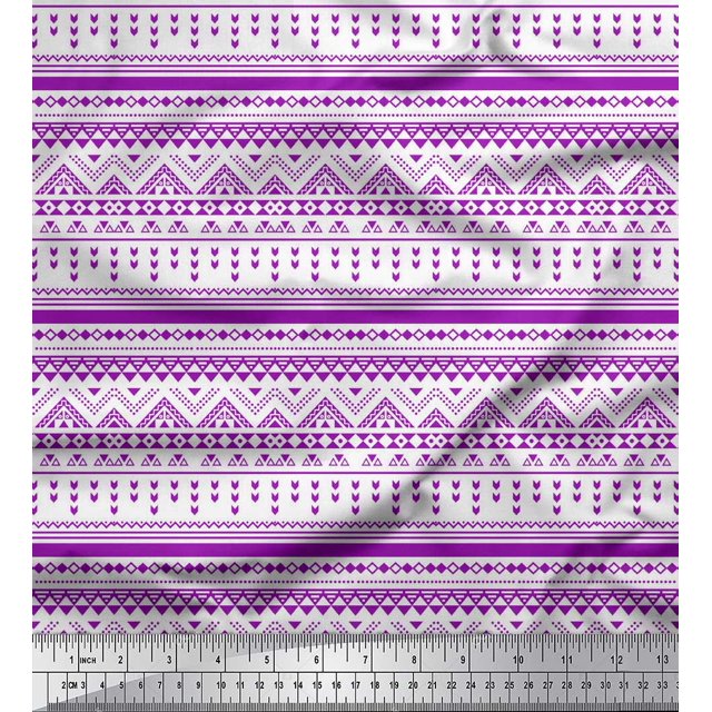 Soimoi Purple Heavy Canvas Fabric Aztec Geometric Fabric Prints By Yard 58 Inch Wide