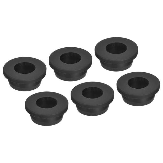 Unique Bargains Rubber Grommet Mount Dia 1-1/16' (27mm) Round T Type for Wire Protection 6 Pack