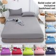 thumbnail image 3 of Drap-housse Couleur Unie Draps Lit Simple Double Grand Housse Taille Lit M9J6, 3 of 9