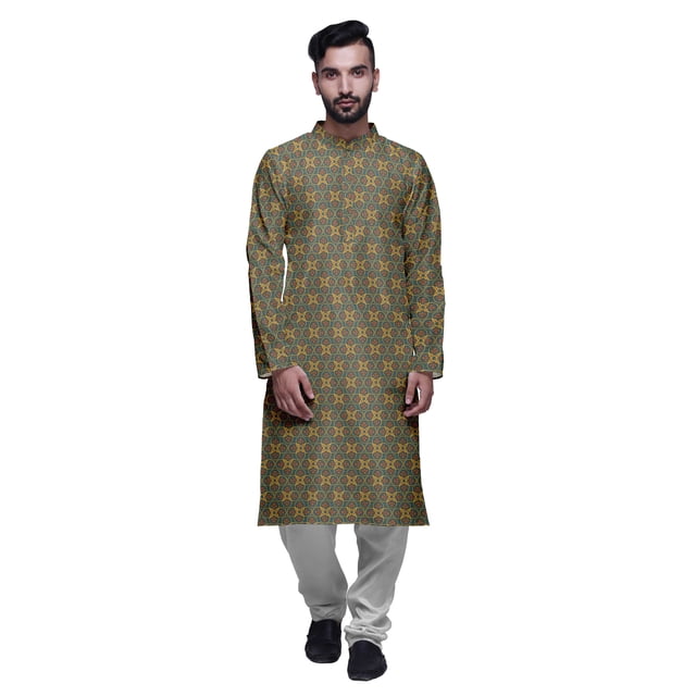 Atasi Ensemble Kurta-Pyjama Long en Coton pour Hommes, Kurta-Pyjama Décontracté de Designer, Vêtements