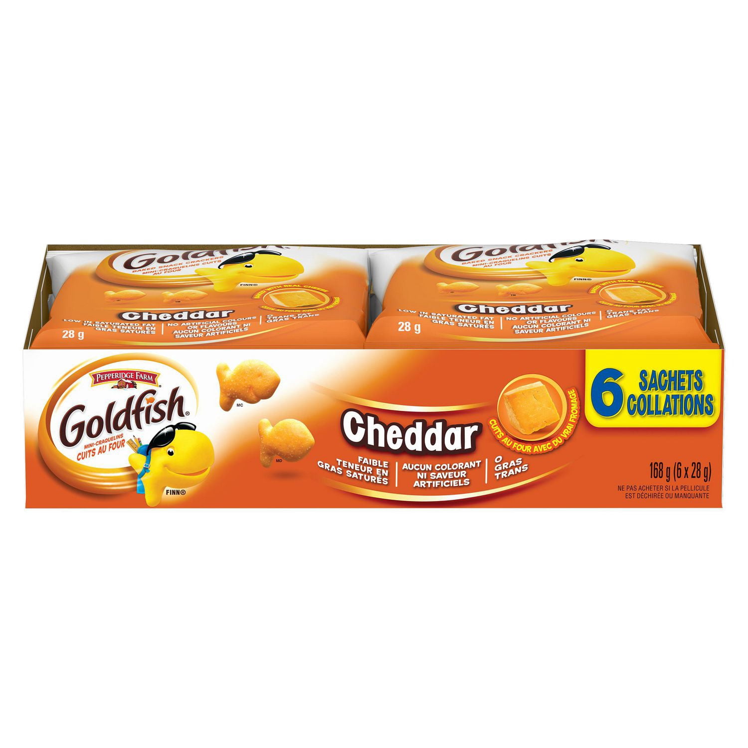 Goldfish® Cheddar Crackers Snack Packs, 28g Snack Packs, pack of 6