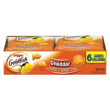 Goldfish® Sachets Collation de Craquelins au Cheddar, Sachets Collation de 28 g, Lot de 6