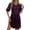 Purple, variant on QIUOMBBP Womens Ruffle Dresses Short Sleeve Metallic Flowy Midi Sundress Loose Casual Summer Dress for Party Black L