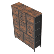 15 Drawers Dresser for Bedroom – Tall Fabric Storage Dresser Organizer with Wooden Top & Metal Frame, Large Chest of Drawers for Closet, Hallway & Living Room