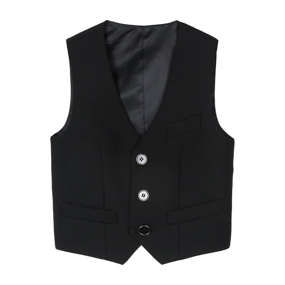Classic Boys Formal Suit Vest with Four Button Front for and School Events