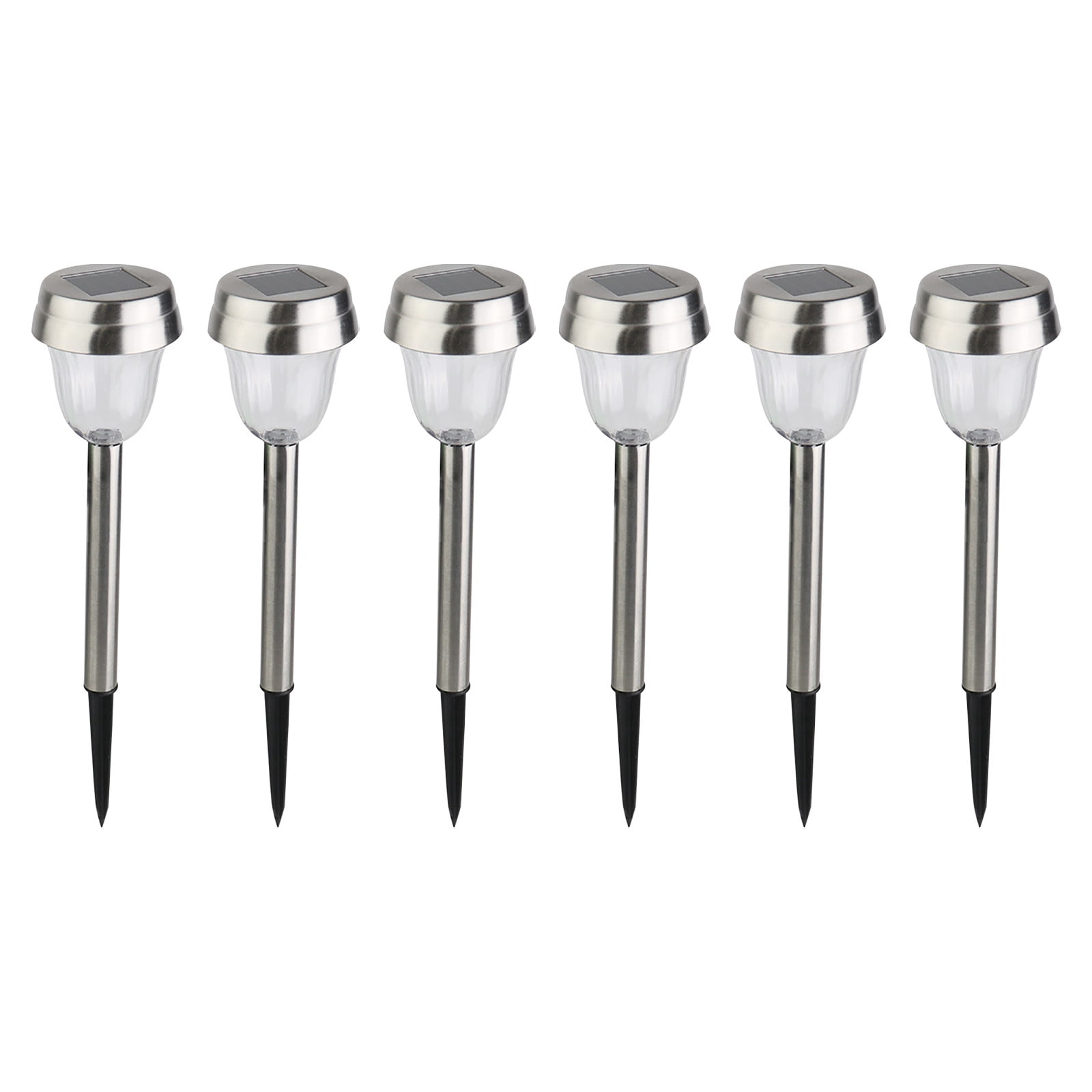 Solar Lights Outdoor Solar Outdoor Lights 6Pcs Solar Lights Stainless Steel Lampshade Led Light White Solar Lights for Patio Yard Walkway Solar Lights Outdoor Garden