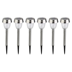 Éclairage solaire Éclairement solaire extérieur 6Pcs Solar Lights Acier inoxydable Abat-jour Led Lumières Solaires Blancs pour Patio Yard Walkway Lampes Solaire Jardin extérieur