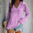 thumbnail image 2 of KIHOUT Spring Winter Womens Tops Fashion Casual Long Sleeve V-Neck Solid Color Ladies Tops Blouse, 2 of 4
