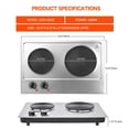 thumbnail image 3 of 1800W Electric Cooktop Ceramic Hot Plate with Cast-Iron Plate, Dual Control Infrared Cooktop, Built-in and Countertop Burner, Stainless Steel, 3 of 9