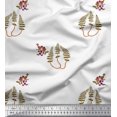 thumbnail image 1 of Soimoi Modal Satin Fabric Leaves,Bird & Floral Block Decor Fabric Printed Yard 42 Inch Wide, 1 of 3