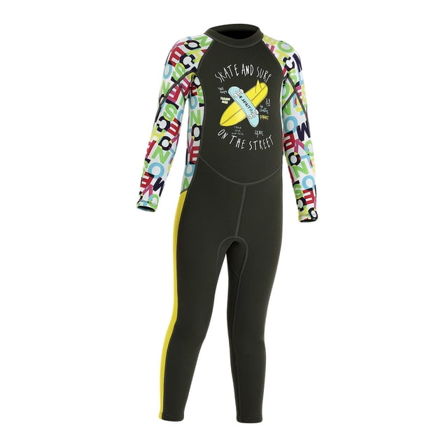 2.5mm Neoprene Wetsuit for Kids Comfortable Diving Back Zip Surfing Suit L