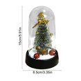 thumbnail image 4 of Feltree Snow Globe with LED Christmas Tree - Mini Desktop Decoration with Color Changing Lights & Built-in Snowy Scene, Ornament for Home, Office, Holiday Decor - Battery Operated Night Light, 4 of 7