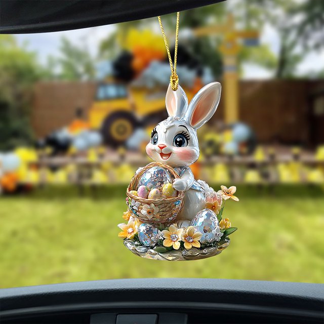 WHEANG Home Decor Easter Adorable Wreath 2D Flat Acrylic Pendant