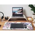 thumbnail image 3 of Pink Purple Floral Extended Mouse Pad Large Keyboard Mousepad,Non-Slip Rubber Base Mouse Mat with Stitched Edge XXL Desk Pad Protector for Computer Laptop PC 31.5x15.75 Inch, Hydrangea Peony Flower, 3 of 5