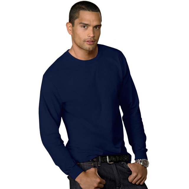 Hanes T-Shirt pour Hommes 5,2 oz COMFORTSOFT, Poids Lourd, 3TG, Bleu Marine Foncé