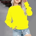 thumbnail image 2 of RXIRUCGD Chandail en Molleton Décontracté pour Petites et Grandes Filles, Couleur Unie, Col Rond, Manches Longues, Tunique Ajustée, Pulls Mode Automne, Chandail en Molleton Jaune pour Filles Taille 11-12 Ans, 2 of 7