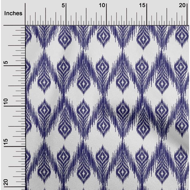 oneOone Silk Tabby Fabric Chevron Ikat Print Fabric By The Yard 42 Inch Wide