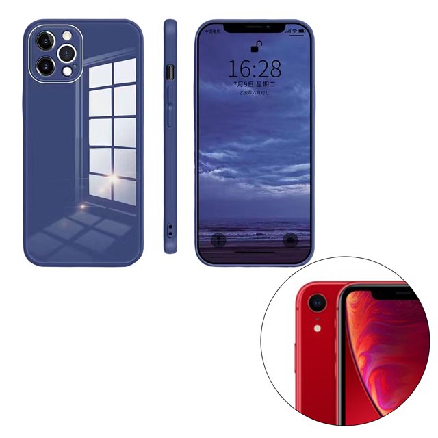 ziyahi Glass Back Phone Covers with Solid Color Full Rugged Bumper Anti-Slip Design for Iphone 7P/8P/7/8/XS Max/XR/X/XS