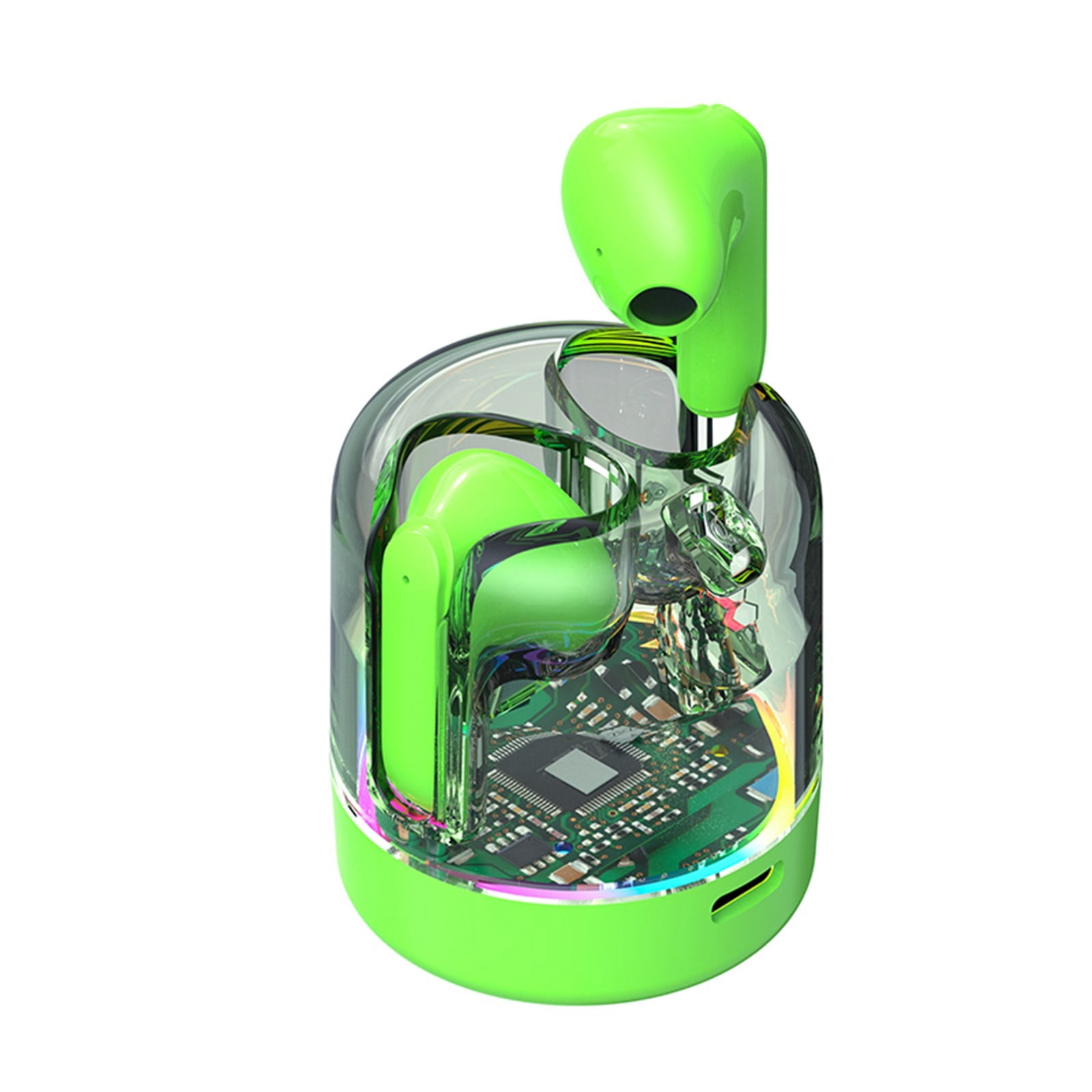 True Wireless Earbuds: Transparent Mecha Design, 13mm Speakers, 24H Battery Life, for iPhone/Android