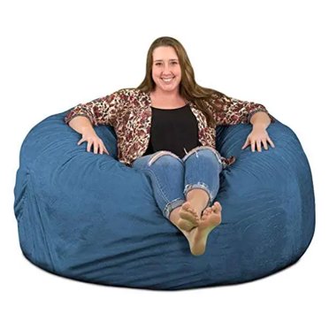 Ultimate Sack 5000 5-Foot Bean Bag Chair Oversized Foam Lounger, Cloud Suede Cover