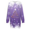 thumbnail image 5 of Kcodviy Robe d'Été à Imprimé de Noël pour Femme, Coupe Évasée, Col Rond, Longue, Vêtements d'Affaires d'Été pour Femmes, Manches, Ample, Sans Capuche, Décontractée, Mignonne, Robes de Cocktail pour Femmes, Robe D, 5 of 5