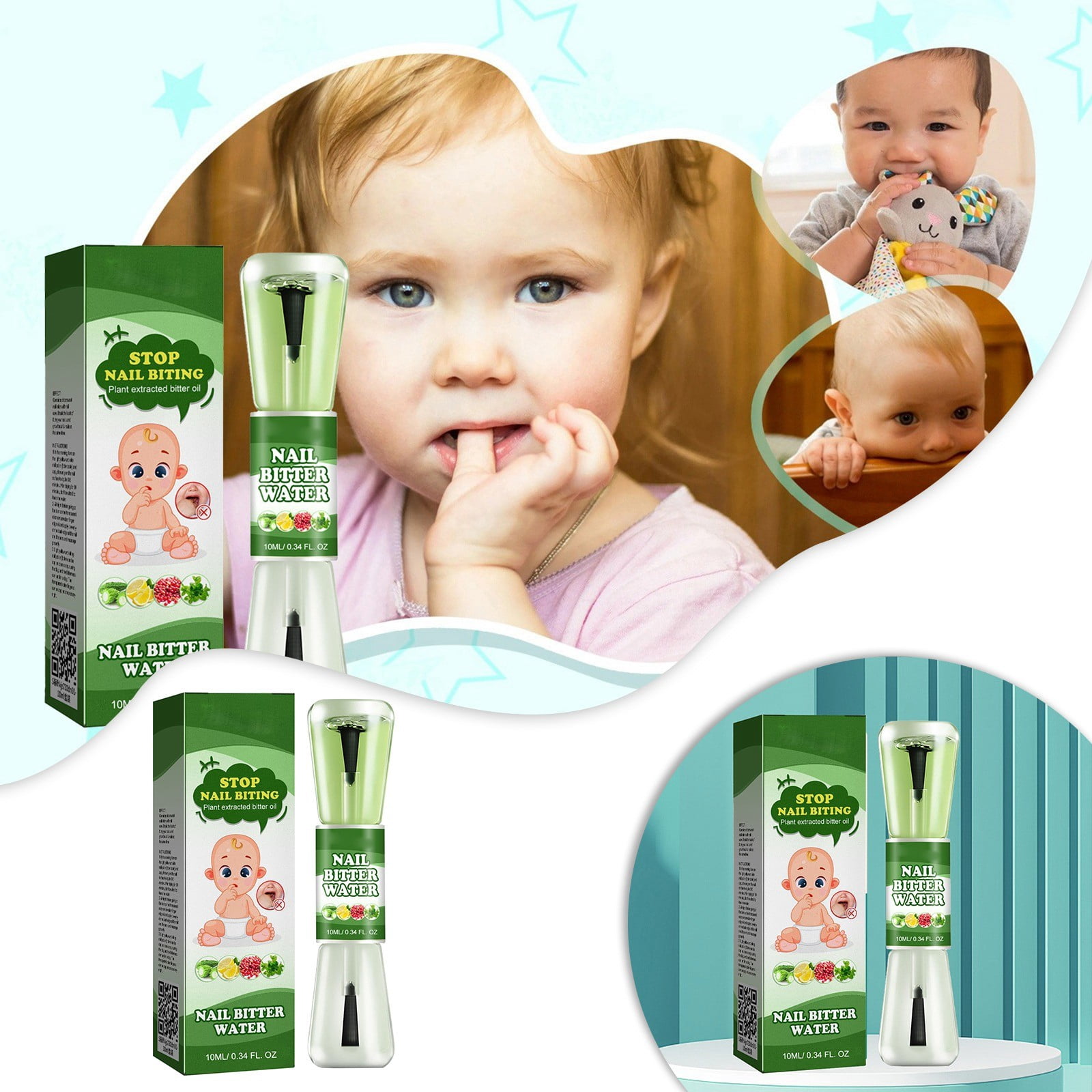 WIFKLSIIPG Nail for Kids Nail Polish with Double Ends 10ml No Nail Biting Polish Taste Quit Nail Biting Stop Thumb for Kids Babies Nail Growth Adj