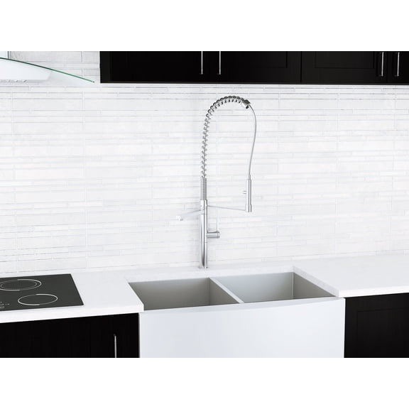 Ancona Acero Pull Down Single Handle Kitchen Faucet in Brushed Nickel