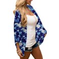 thumbnail image 3 of Pompotops Kimono en Mousseline à Imprimé Floral pour Femmes, Coupe Ample, Manches Mi-Longues, Cardigan Châle, Haut de Couverture, 3 of 5