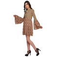 thumbnail image 3 of Moomaya Robe à Manches Longues Évasées pour Femmes, Décontractée, Imprimée, d'Été, Plissée, Kurta, 3 of 6