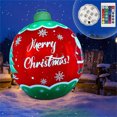 thumbnail image 1 of EGNMCR Christmas Decorations Savings! 1pc Light PVC Christmas Ball, About 24 Inch Large Outdoor Xmas Decorated Merry Christmas Giant Ball With LED Light & Remote For Outdoor Yard & Pool Decorations, 1 of 8