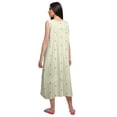 thumbnail image 3 of Moomaya Printed Womens Button Placket Mid Long Nightdress Cotton Night Gown, 3 of 5