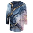 thumbnail image 4 of UPPADA Blouses pour Femmes Grande Taille à Manches 3/4, T-Shirts à Imprimé Floral Teintable, Chemises Décontractées Tendance à Col Rond, Chandails Confortables à Enfiler, Hauts Blouses Mignons d'Été, Hauts à Manches 3/4 pour Femmes en Liquidation, 4 of 5