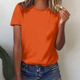 thumbnail image 2 of Yuyuzo Chemises d'Été pour Femmes Col Rond Manches Courtes Tee Tops Blouses Amples Unies, 2 of 5