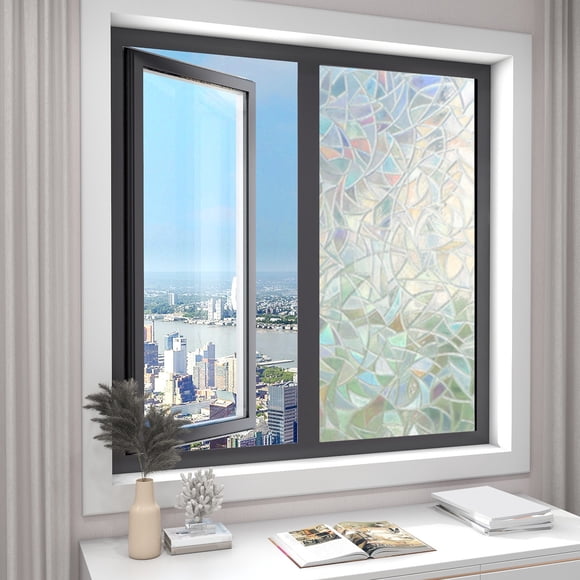 EGNMCR Décoration pour la Maison, Décoration de Pièce, Décoration d'Automne Film Décoratif en PVC pour Fenêtre de Salle de Bain - Autocollants en Verre Filtrant la Lumière Non Opaques Obscurcissant la Vision pour la Discrétion pour des Espaces Élégants Mais Discrets Film pour Fenêtre