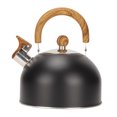thumbnail image 2 of Bouilloire en Acier Inoxydable, Poignée Ergonomique Noire à Sifflement pour la Maison, 2 of 8