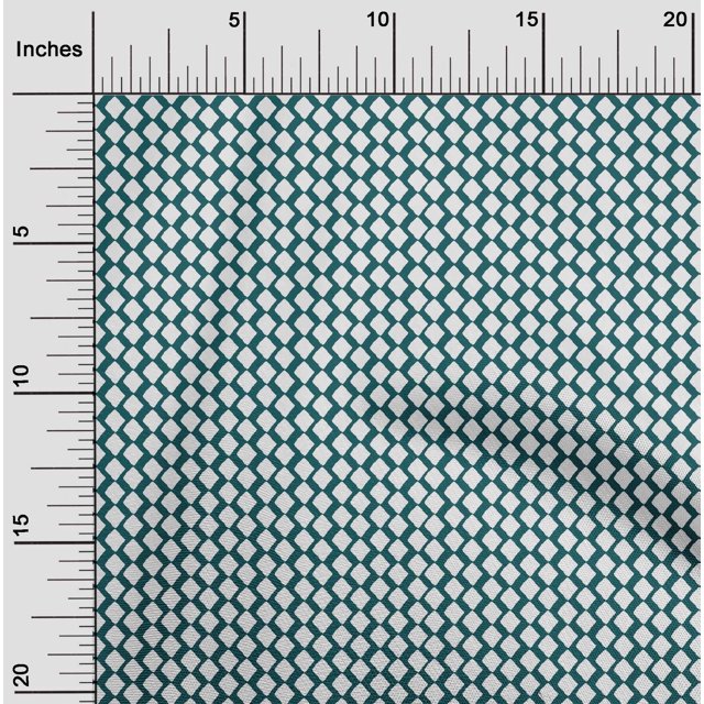 oneOone Cotton Poplin Fabric Diamond Block Printed Craft Fabric BTY 56 Inch Wide