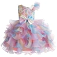 thumbnail image 1 of FhsagQ Robes Filles Robes de Noël 10-12 Robe Chic pour Enfants Filles Sans Manches Princesse Colorée Robe à Nœud Coloré Mode Robes de Noël pour Filles 7-8 6-7 Ans, 1 of 3