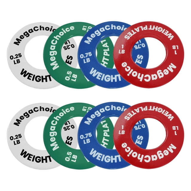 Cherish Ensemble de 8 Disques Fractionnés (0,25, 0,5, 0,75, 1 lb) – Micro Disques en Acier Codés par Couleur pour Haltères Olympiques, Surcharge Progressive, Poids pour Gym à Domicile