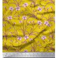 thumbnail image 1 of Soimoi Rayon Fabric Leaves & Azalea Floral Print Sewing Fabric Yard 56 Inch Wide, 1 of 3