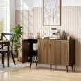 thumbnail image 2 of HOMCOM Sideboard, Fluted Buffet Cabinet with Adjustable Shelves, Dark Brown, 2 of 10
