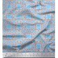 thumbnail image 1 of Soimoi Blue polyester Crepe Fabric Mandala Geometric Print Fabric by the Yard 42 Inch Wide, 1 of 5