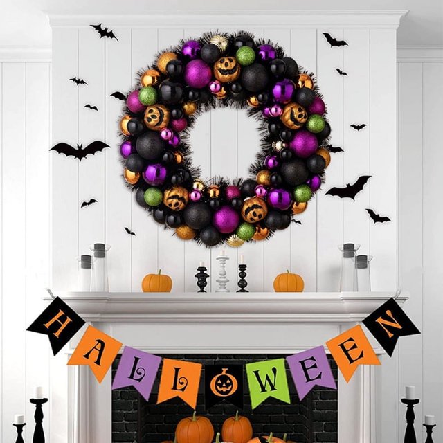 Halloween Onion Powder Ball Wreath Unique Door Hanging For Haunted House