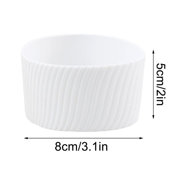 Dadatutu Manchon en Silicone pour Tasse - Manchon Réutilisable pour Boisson Chaude et Café / Protecteur de Tasse Résistant à la Chaleur, Housse d'Isolation pour Tasse en Verre en Silicone, Manchons de Tasse de 3,1 Pouces de Diamètre pour Boisson Chaude Glacée, Gobelets